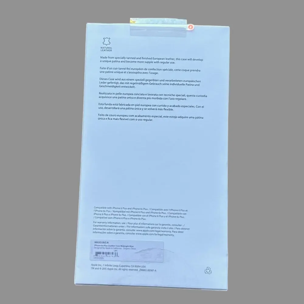 Apple iPhone 6s Plus Leather Case Midnight Blue NWT